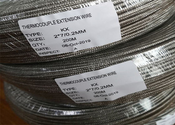 Guter Preis 2x0,5mm 2x0,6mm 2x0,8mm Typ E Thermocouple Erweiterungsdraht Metallschild Glasfaser / PFA isoliert Online